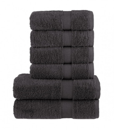 vidaXL 6 Piece Premium Towel Set Anthracite 600 gsm 100% Cotton