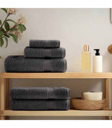 vidaXL 6 Piece Premium Towel Set Anthracite 600 gsm 100% Cotton