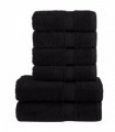 vidaXL 6 Piece Premium Towel Set Black 600 gsm 100% Cotton