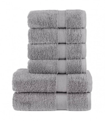 vidaXL 6 Piece Premium Towel Set Grey 600 gsm 100% Cotton