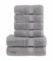 vidaXL 6 Piece Premium Towel Set Grey 600 gsm 100% Cotton