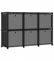 vidaXL 6-Cube Display Shelf with Boxes Black 103x30x72.5 cm Fabric