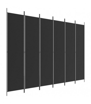 vidaXL 6-Panel Room Divider Black 300x220 cm Fabric