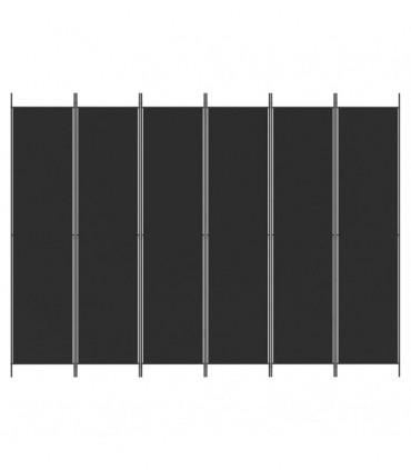 vidaXL 6-Panel Room Divider Black 300x220 cm Fabric