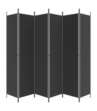 vidaXL 6-Panel Room Divider Black 300x220 cm Fabric