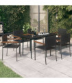 vidaXL 7 Piece Garden Dining Set Black