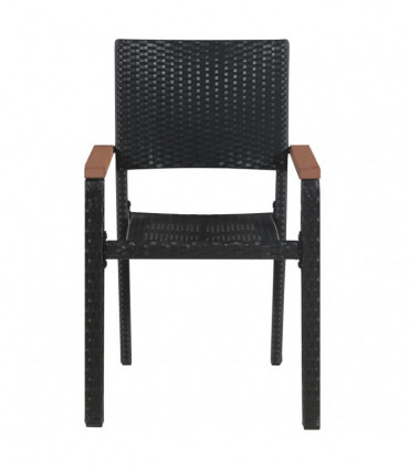 vidaXL 7 Piece Garden Dining Set Black