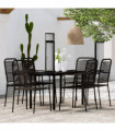 vidaXL 7 Piece Garden Dining Set Black
