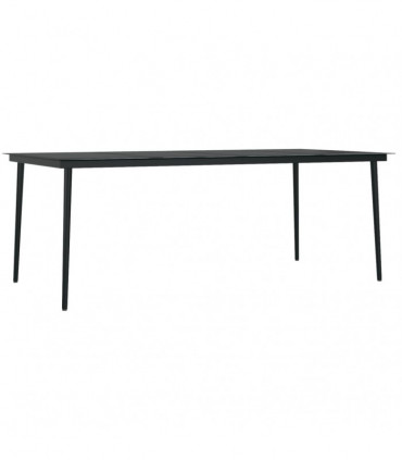 vidaXL 7 Piece Garden Dining Set Black