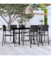 vidaXL 7 Piece Garden Dining Set Black