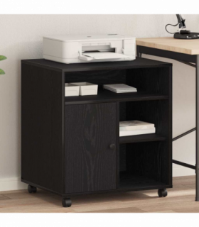 vidaXL Printer Stand Black oak 60 x 50 x 67 cm Engineered wood