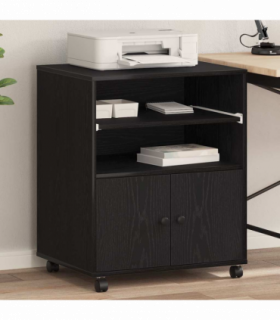 vidaXL Printer Stand Black oak 60 x 48 x 74 cm Engineered wood