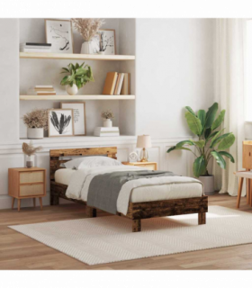 vidaXL Bed Frame with Headboard Old wood 75 x 190 cm Engineered wood