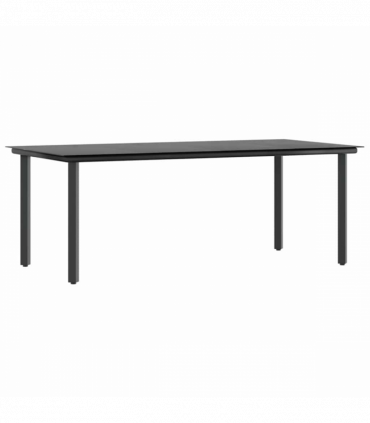 vidaXL 7 Piece Garden Dining Set Brown Poly Rattan Glass