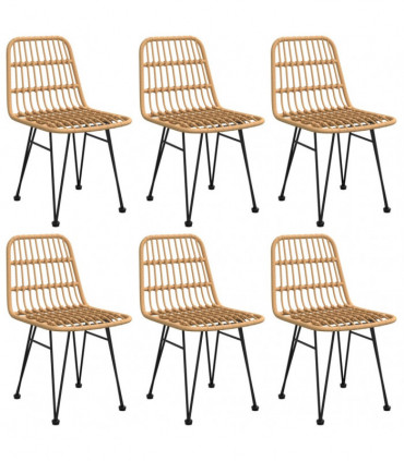 vidaXL 7 Piece Garden Dining Set Poly Rattan