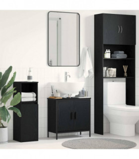 vidaXL Bathroom Sink Cabinet Black oak 60 x 30 x 60 cm Engineered Wood