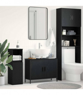 vidaXL Bathroom Sink Cabinet Black oak 80 x 30 x 60 cm Engineered Wood