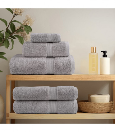 vidaXL 8 Piece Premium Towel Set Grey 600 gsm 100% Cotton