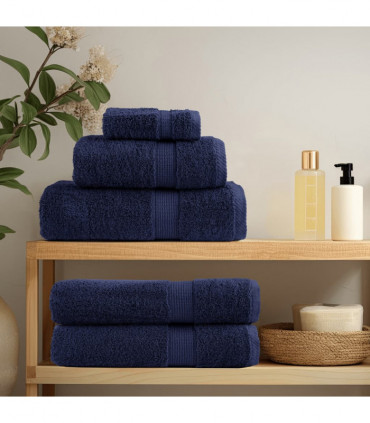 vidaXL 8 Piece Premium Towel Set Navy Blue 600 gsm 100% Cotton