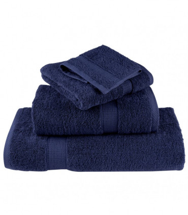 vidaXL 8 Piece Premium Towel Set Navy Blue 600 gsm 100% Cotton