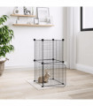 vidaXL 8-Panel Pet Cage with Door Black 35x35 cm Steel