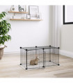 vidaXL 8-Panel Pet Cage with Door Black 35x35 cm Steel