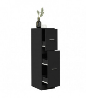 vidaXL Apothecary Cabinet Black 30x41x118 cm Engineered Wood