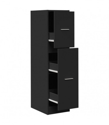 vidaXL Apothecary Cabinet Black 30x41x118 cm Engineered Wood