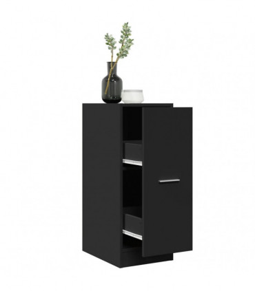 vidaXL Apothecary Cabinet Black 30x41x77.5 cm Engineered Wood