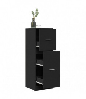 vidaXL Apothecary Cabinet Black 40x41x118 cm Engineered Wood