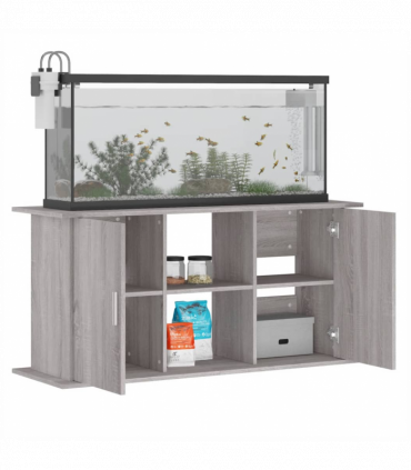 vidaXL Aquarium Stand Grey Sonoma 121x41x58 cm Engineered Wood