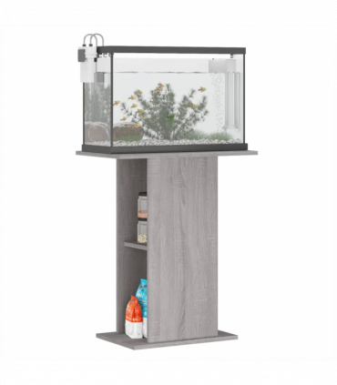 vidaXL Aquarium Stand Grey Sonoma 60.5x36x72.5 cm Engineered Wood