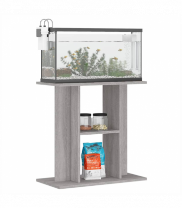 vidaXL Aquarium Stand Grey Sonoma 60x30x60 cm Engineered Wood