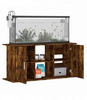 vidaXL Aquarium Stand Smoked Oak 121x41x58 cm Engineered Wood