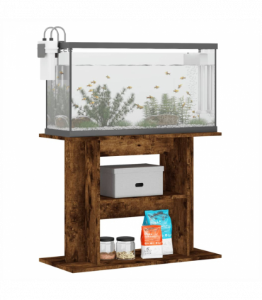 vidaXL Aquarium Stand Smoked Oak 80x35x60 cm Engineered Wood