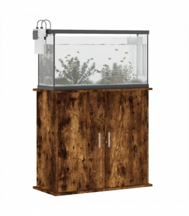 vidaXL Aquarium Stand Smoked Oak 81x36x73 cm Engineered Wood