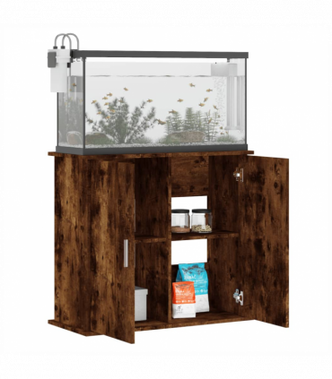 vidaXL Aquarium Stand Smoked Oak 81x36x73 cm Engineered Wood