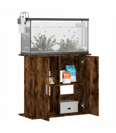 vidaXL Aquarium Stand Smoked Oak 81x36x73 cm Engineered Wood