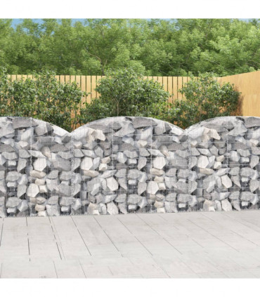 vidaXL Arched Gabion Basket 150x50x100/120 cm Galvanised Iron