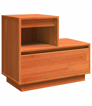 vidaXL Bedside Cabinet Wax brown 60 x 34 x 51 cm Solid pinewood