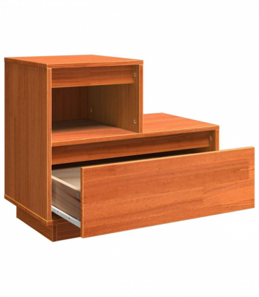 vidaXL Bedside Cabinet Wax brown 60 x 34 x 51 cm Solid pinewood