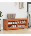 vidaXL Shoe Bench Wax brown 110 x 38 x 45.5 cm Solid pine wood