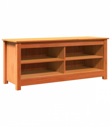 vidaXL Shoe Bench Wax brown 110 x 38 x 45.5 cm Solid pine wood