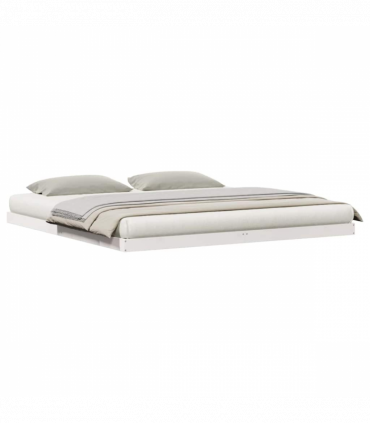 vidaXL Floor Bed Frame White 200 x 220 cm Solid Pine wood