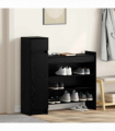 vidaXL Shoe Cabinet Black oak 100.5 x 28 x 100 cm Engineered Wood