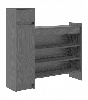 vidaXL Shoe Cabinet Black oak 100.5 x 28 x 100 cm Engineered Wood