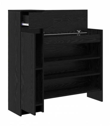 vidaXL Shoe Cabinet Black oak 100.5 x 28 x 100 cm Engineered Wood