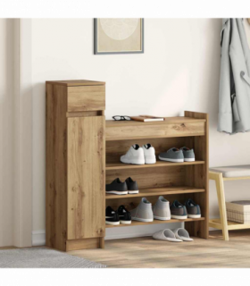 vidaXL Shoe Cabinet Artisan oak 100.5 x 28 x 100 cm Engineered Wood