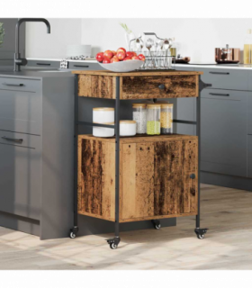 vidaXL Kitchen Trolley Old wood 56 x 43 x 89.5 cm Engineered wood