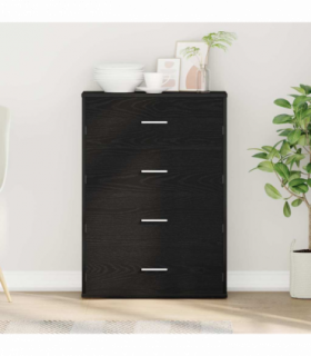 vidaXL Sideboard with Drawer Black oak 60 x 31 x 84 cm Engineered wood